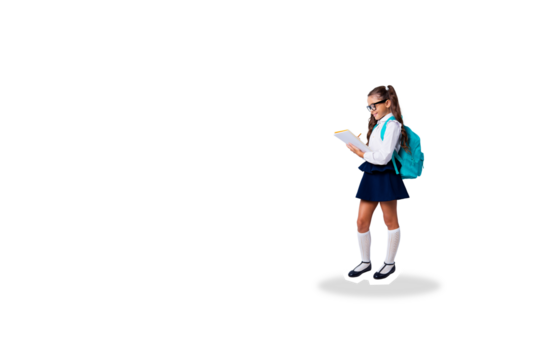 Composite photo collage of happy schoolgirl hold notepad write diary homework carry backpack education isolated on painted background