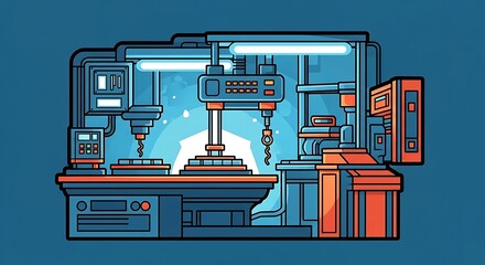 Automated Manufacturing - Precision Machining in a Modern Industrial Setting.