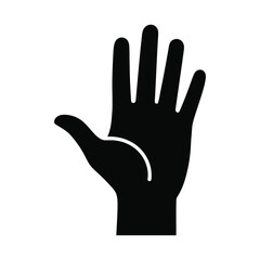 Open Hand Silhouette Vector Icon | Stop Sign, High Five, and Hello Gesture Symbol