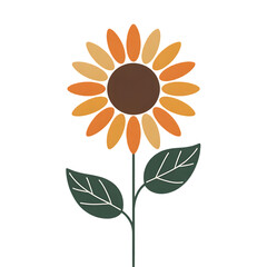 Fototapeta premium Cheerful sunflower illustration for autumn designs, evoking warmth and joy for branding, invitations, and social media, a vibrant touch of nature