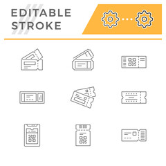 Set line icons of ticket