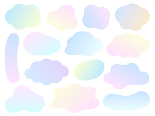 ふわふわなグラデーションカラーのゆめかわいい雲型フレームセット