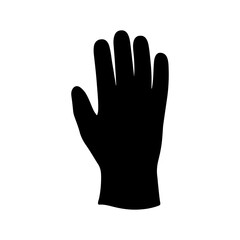 Protective glove silhouette icon vector illustration on white background