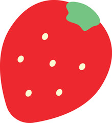 a flat icon drawing of a red strawberry