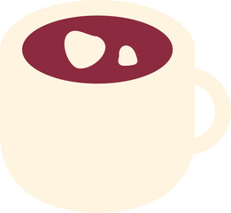 a flat icon drawing of a warm coffee cup