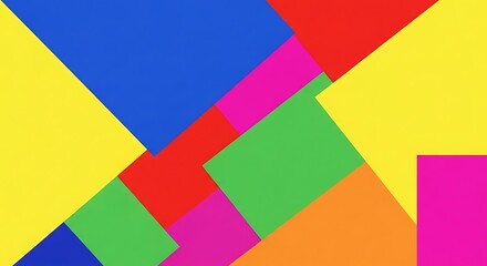 Obraz premium Colorful Geometric Abstraction - A Vibrant Interplay of Shapes and Colors.
