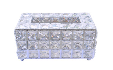 Luxury crystal tissue box holder isolated