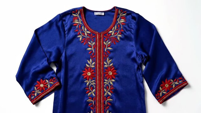 A simple sketch transforms into a beautiful, embroidered garment. This video shows the creative process of designing a kaftan.