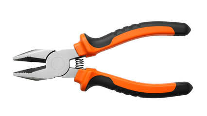 Obraz premium Pliers tool orange and black handle hand tool equipment cutting tool repair tool maintenance tool on transparent background