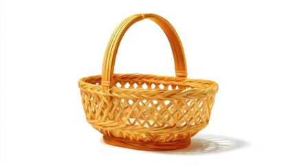 Fototapeta premium Woven Decorative Basket for Home Decor and Organization, Perfect for Holding Fruits, Flowers, and Arts and Crafts Supplies in a Bright Living Space