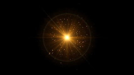 sun light flare golden dust glitter shining stars alpha channel animation, new year and christmas,isolated social media motion design element	 - Powered by Adobe
