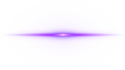 Purple glowing lens flare line overlay with transparent background 