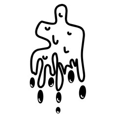 Abstract Melting Drip Shape Illustration