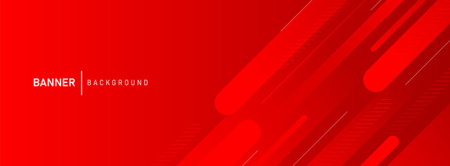 Red Abstract Banner Background with Diagonal Lines and Modern Design