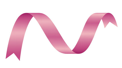 Elegant pink ribbon gracefully curves, symbolizing awareness, support, and hope for a worthy cause.