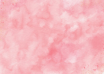 Soft pink watercolor background with subtle texture and gold splatter accents evoking gentle warmth and delicate atmosphere