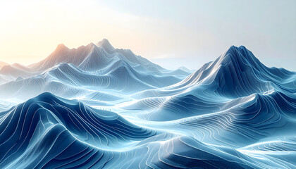 Expansive Landscape with Serene Water and Gentle Waves, Majestic Snow-Dusted Mountains Under a Clear Sky