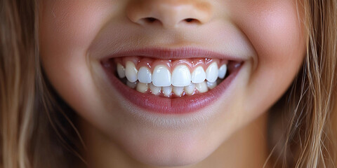 Obraz premium Before and after kids teeth whitening results on a smiling child Generative AI