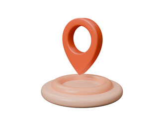 3D Map pin icon isolated on transparent background. Containing location, map marker, address, position, tracking, geolocation, place and more. Navigation icon. Location symbol. 3d render illustration