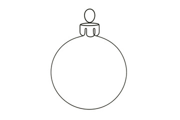 Fototapeta premium Christmas bauble outline icon on transparent background, symbolizing festive holidays and winter celebration