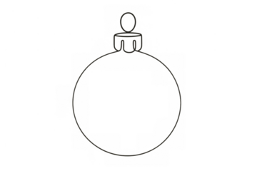 Christmas bauble outline icon on transparent background, symbolizing festive holidays and winter celebration