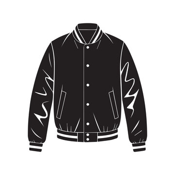 black varsity jacket silhouette clip art preview