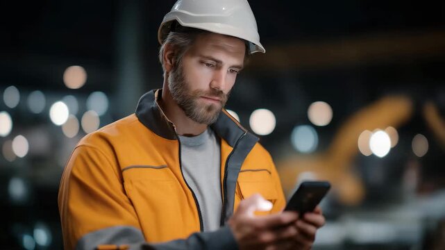 Industrial worker labeling product with blockchain-enabled QR identifier, emotion of focus visible, representing secure traceability, supply chain automation, and distributed ledger technology in