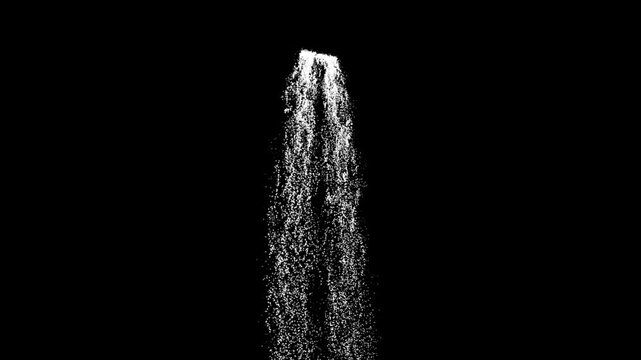 Realistic Waterfall Black Screen with Transparent Chroma Key Effect, Water Failing Down, heavy rain looping over black background. Isolated Rain Waterfall Loop on Black and green screen,