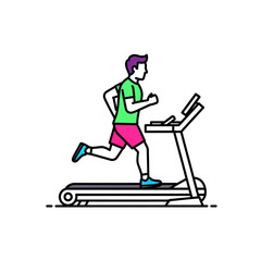 A person is running on a treadmill, exercising indoors for fitness and health.