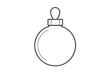 Christmas ornament outline icon vector for holiday decoration and festive design elements. Transparent background