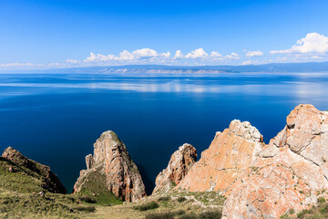 Lake Baikal, the deepest lake in the world and the Pearl of Siberia,  in southern Siberia, Russia 