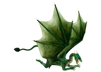 Obraz premium 3D Rendering Fairy Tale Dragon on White