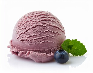ice cream with raspberry Single Scoop of ice Cream  Minimalist Dessert Concept