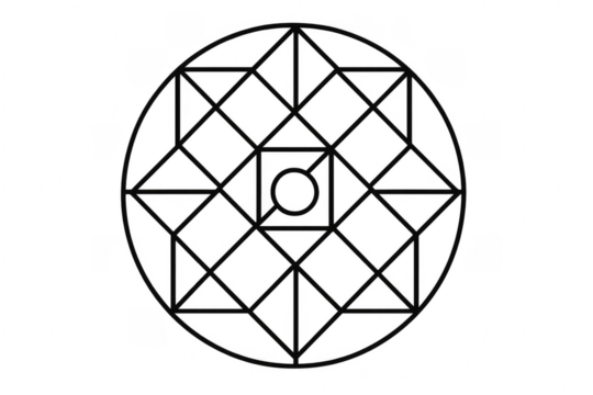 Geometrical spiritual mandala pattern with sacred symmetry