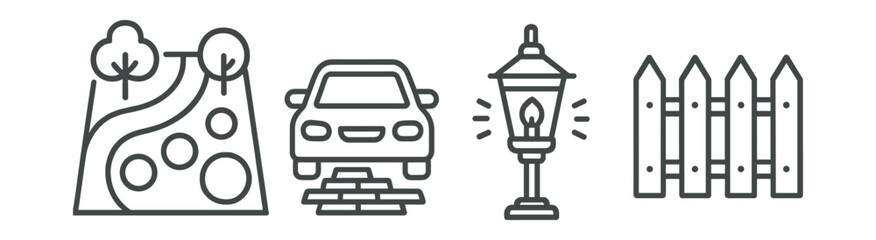 Obraz premium Car is parked in front of a house