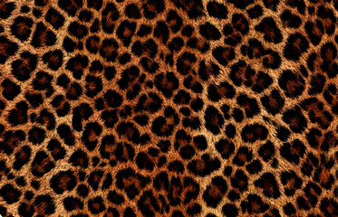 Leopard texture, real animal print, fur pattern, spots, bright colors, brown, stylish design, fashion print for fabric