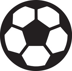Football silhouette — minimal black vector showing soccer ball and player action, ideal for sports design, athletic branding, game illustrations, and educational projects