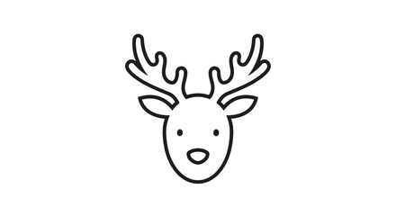 Delightful reindeer head outline with a whimsical design for festive holiday seasons