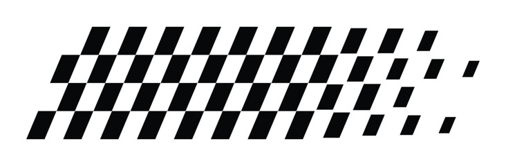 Race stripe. Dynamic checkered pattern for speed symbol. Transparent vector and PNG