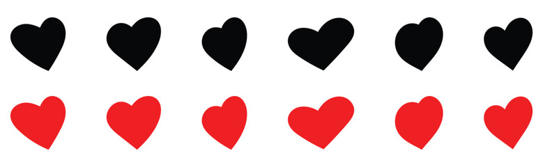  Modern hand-drawn valentines love icon set.  Abstract graphical doodle love icon drawing. Hand made graphical heart icons. EPS 10. 