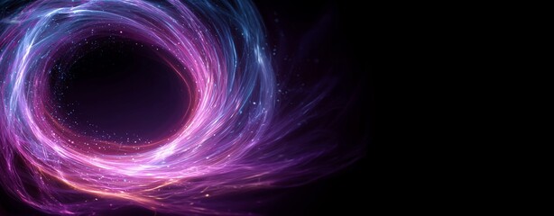 Cosmic Vortex: An awe-inspiring depiction of a cosmic vortex swirls with an ethereal blend of violet and blue hues, unraveling the mysteries of space with a mesmerizing visual.