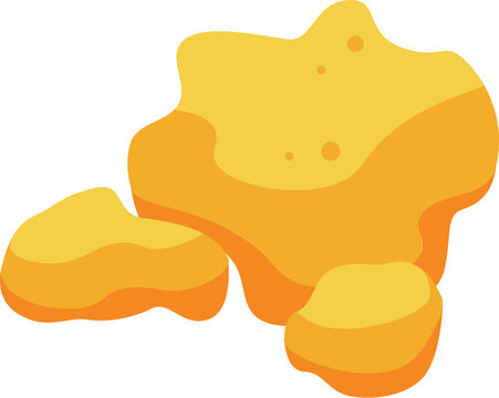 Gold nuggets sparkling on white background, ideal for wealth, mining, finance and treasure concepts