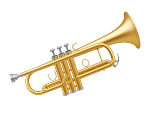Obraz premium trumpet isolated on white background