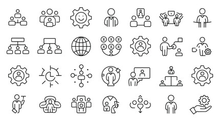 Vector icons set of people and women illustrations