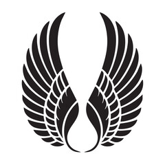 Vector of bird angel wings on a white background. Thick line
