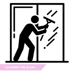 Qulityful Cleaning the glass line icon