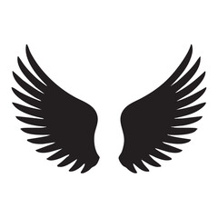 Vector of bird angel wings on a white background. Thick line

