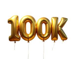 100K kelimesi izole edilmiş balon yazısı 