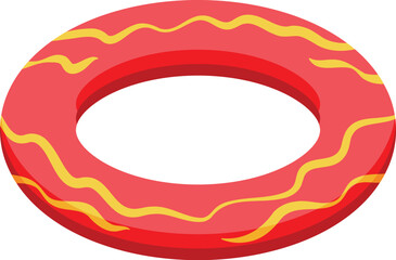 Inflatable ring floating on water, providing safety and enjoyment during summer activities