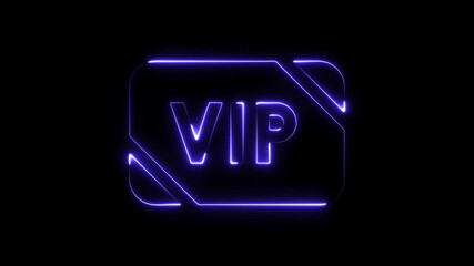 Neon V I P card glowing purple abstract background exclusive access premium membership special privilege invitation